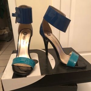 Michael Antonio Two Toned Open Toe Pumps